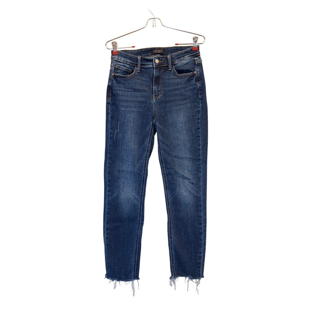Judy Blue Skinny Fit Jeans Women 5/27 Raw Hem Distressed Stretch Boutique Denim